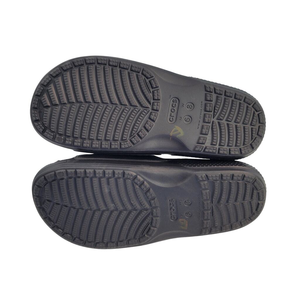 Crocs Classic Black Multi-Sex Slip On Sandals Size W=8 M=6 62425-2775 - Picture 4 of 5